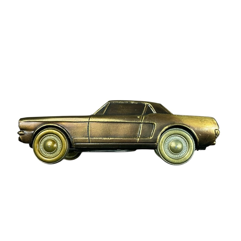 Vintage Banthrico 1965 Ford Mustang metal coin bank USA made